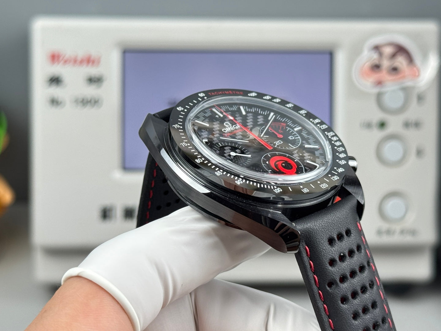 Omega Speedmaster Dark Side of the Moon Alinghi Watch Black Rubber Strap