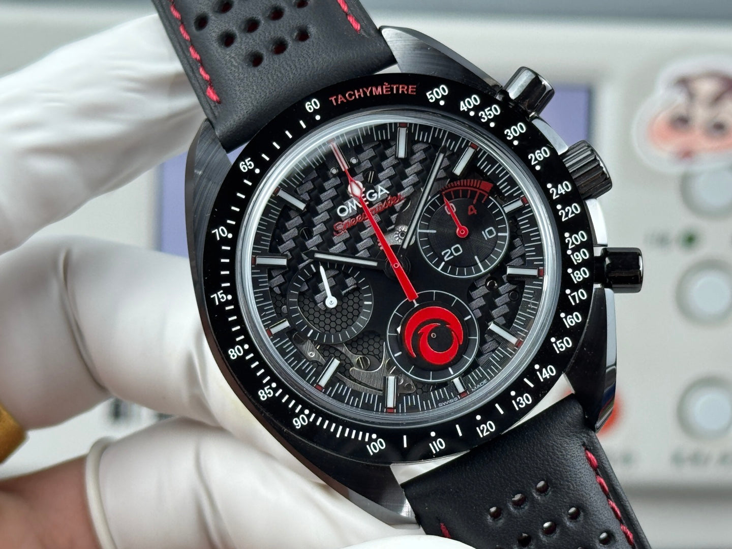 Omega Speedmaster Dark Side of the Moon Alinghi Watch Black Rubber Strap