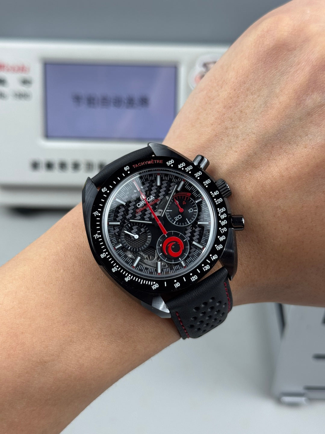 Omega Speedmaster Dark Side of the Moon Alinghi Watch Black Rubber Strap
