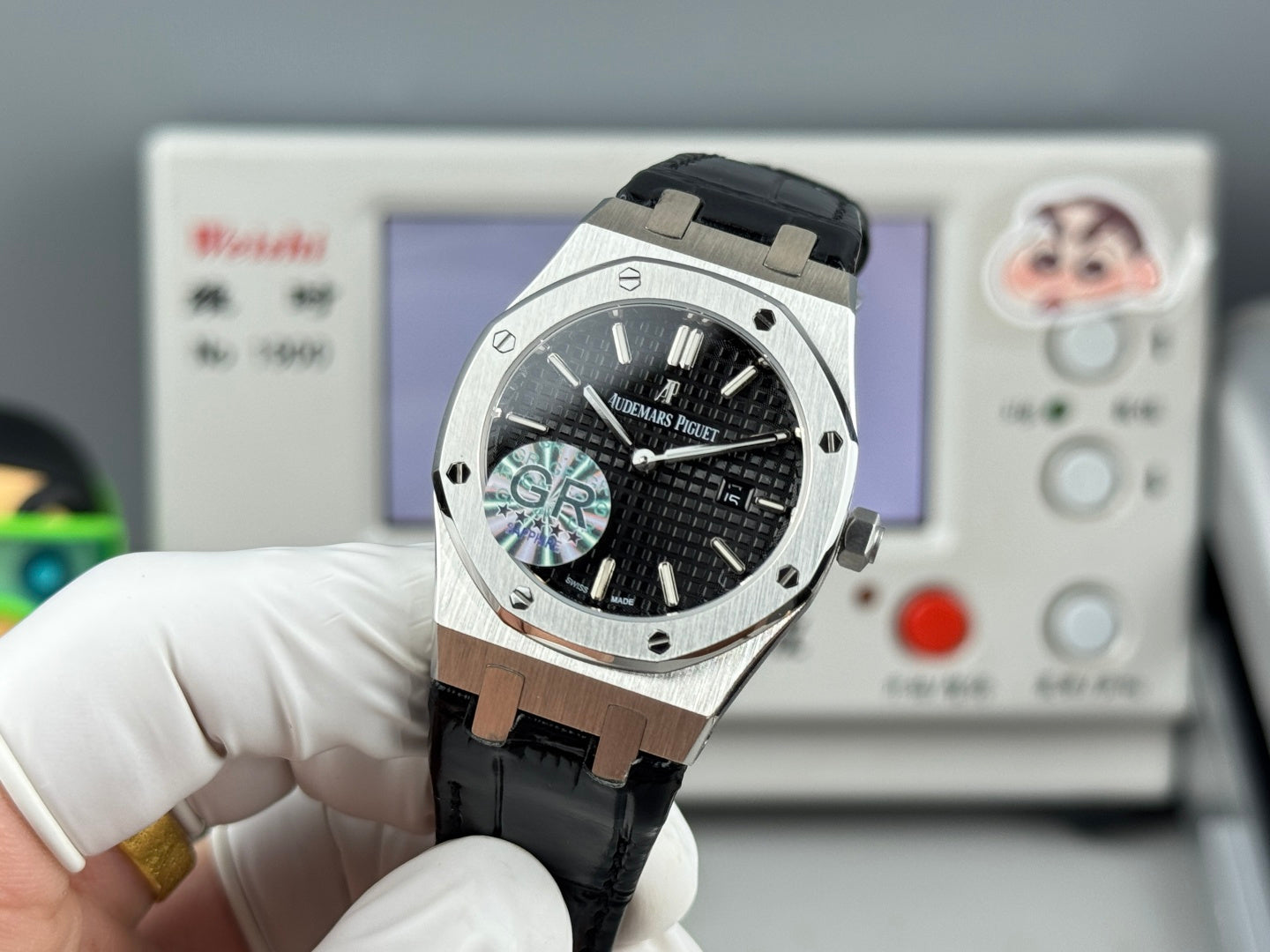 Audemars Piguet Royal Oak Lady 33mm Black Dial Black Leather