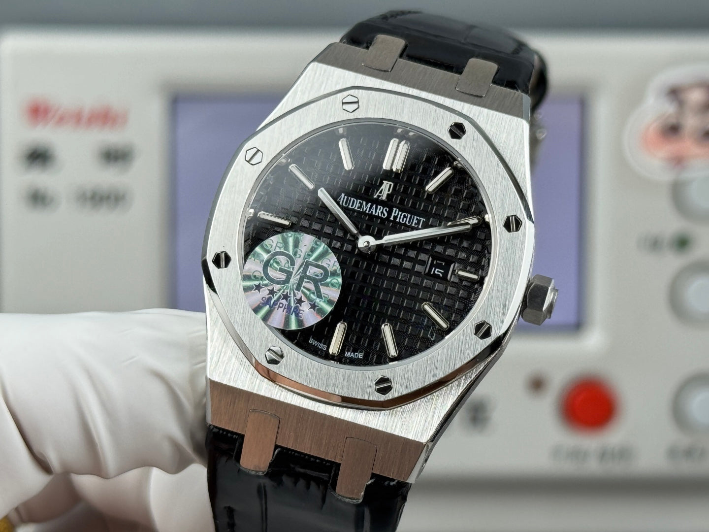 Audemars Piguet Royal Oak Lady 33mm Black Dial Black Leather
