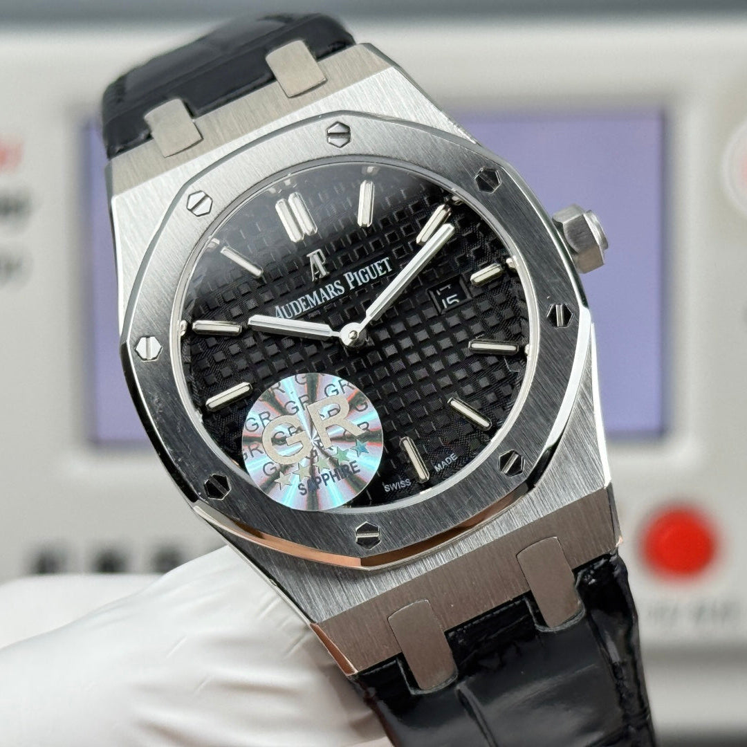 Audemars Piguet Royal Oak Lady 33mm Black Dial Black Leather