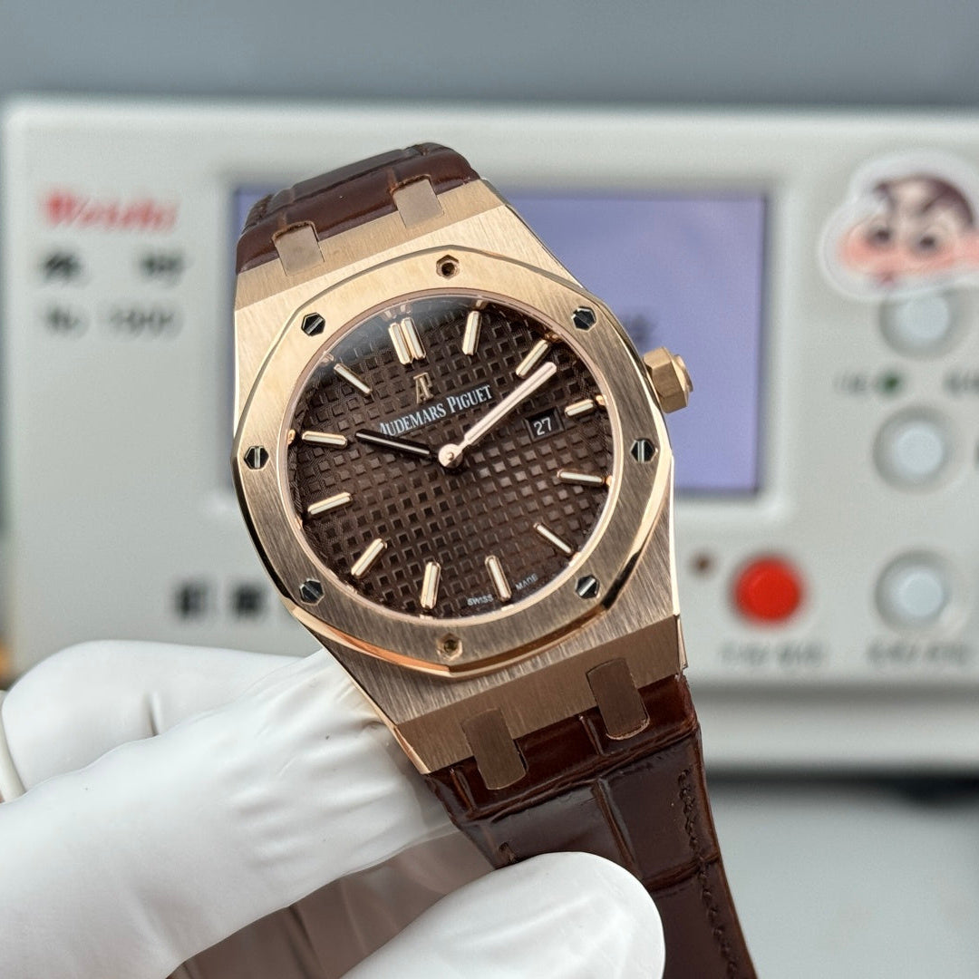 Audemars Piguet Royal Oak Lady 33mm Rose Gold Brown Dial