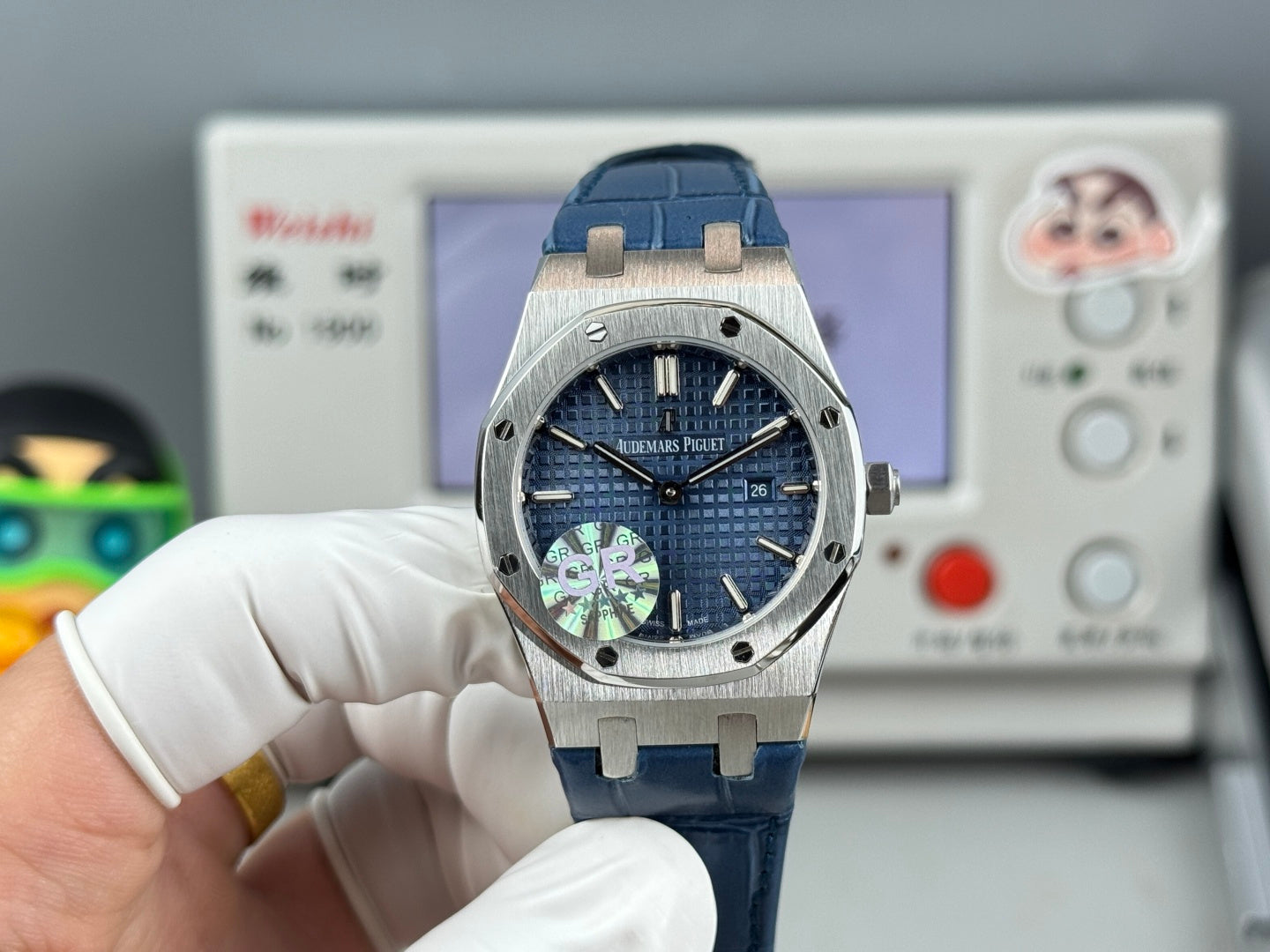 Audemars Piguet Royal Oak Lady 33mm Blue Dial Leather Strap