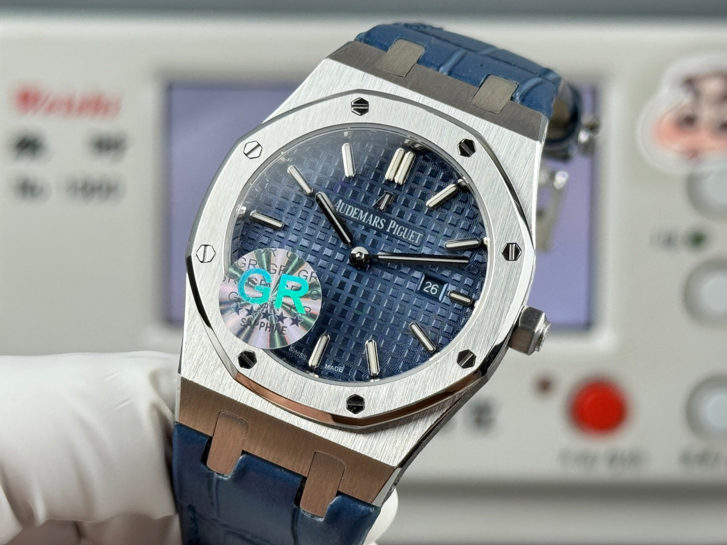 Audemars Piguet Royal Oak Lady 33mm Blue Dial Leather Strap