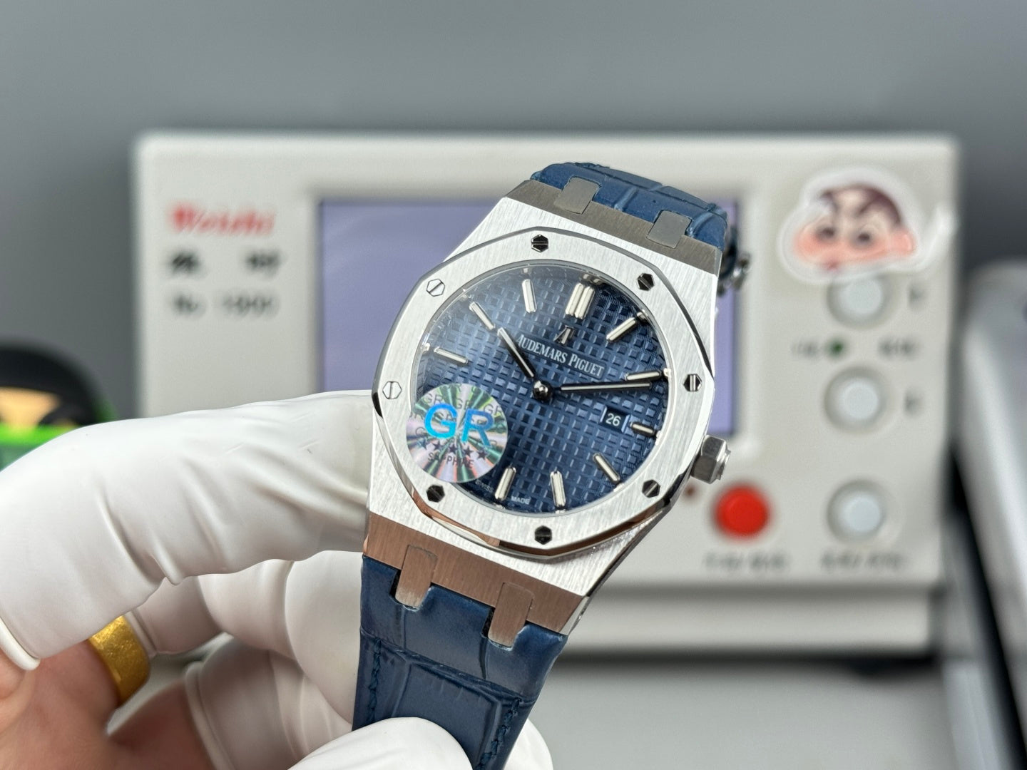 Audemars Piguet Royal Oak Lady 33mm Blue Dial Leather Strap