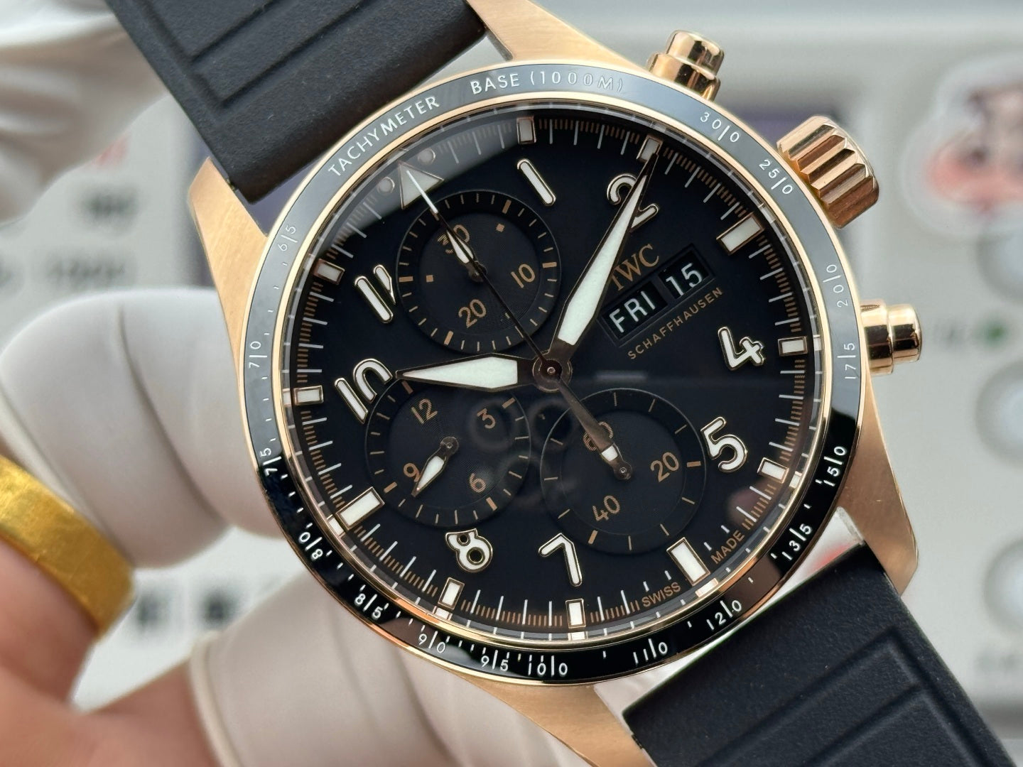 IWC Pilot's Chronograph 41 Black Dial Rubber Strap