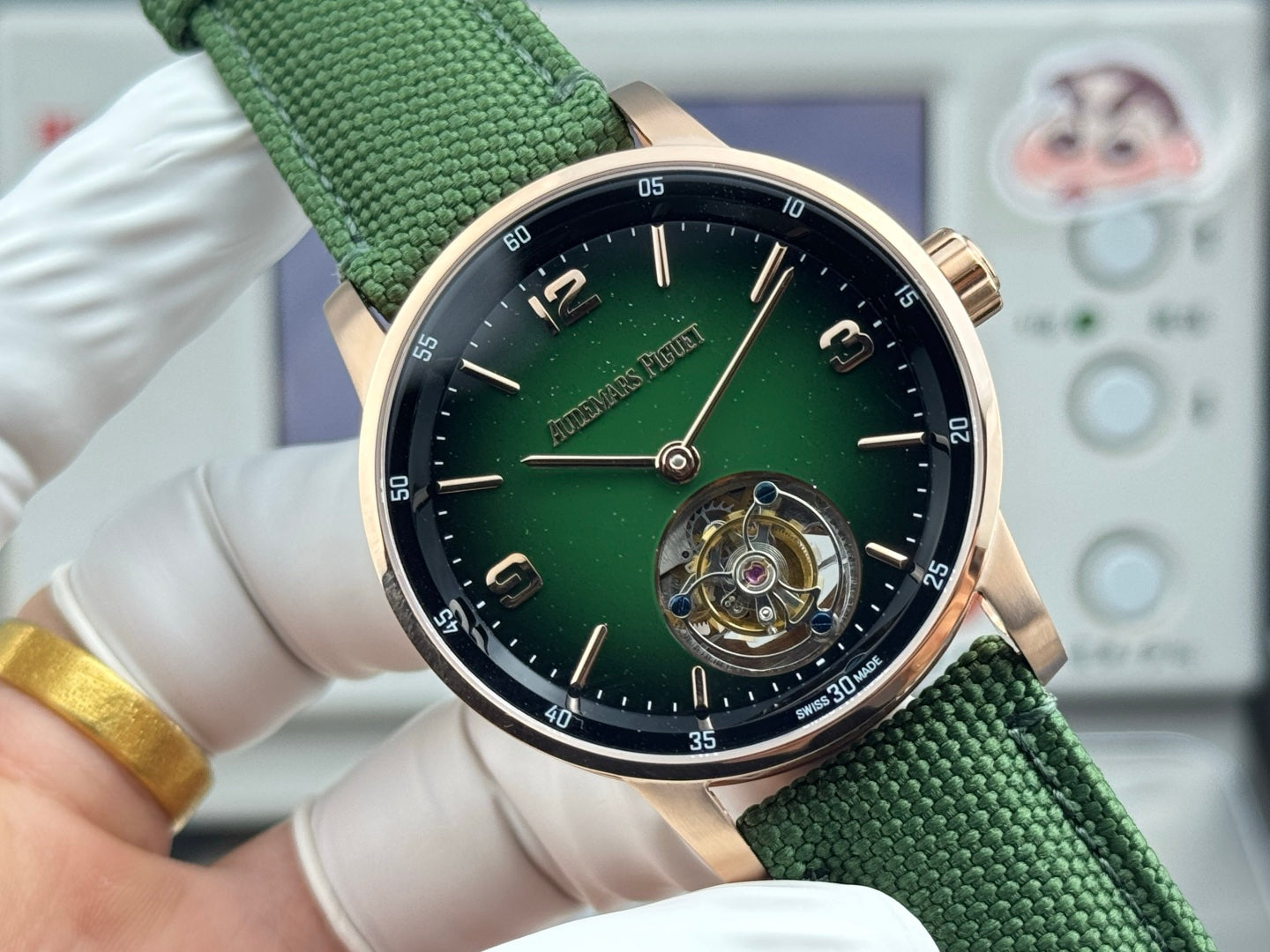 Audemars Piguet Code 11.59 Selfwinding Flying Tourbillon Green Dial Textile Strap