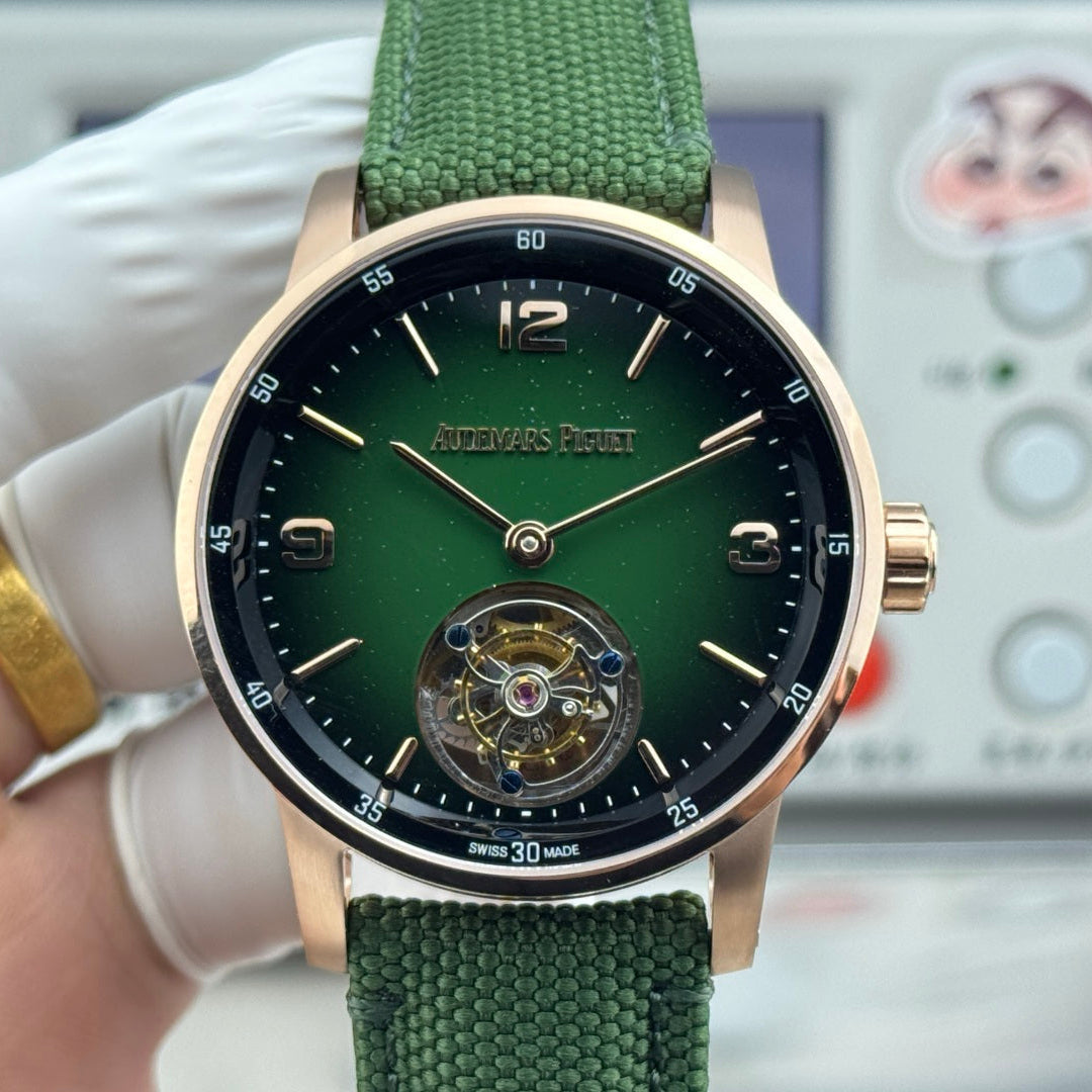 Audemars Piguet Code 11.59 Selfwinding Flying Tourbillon Green Dial Textile Strap