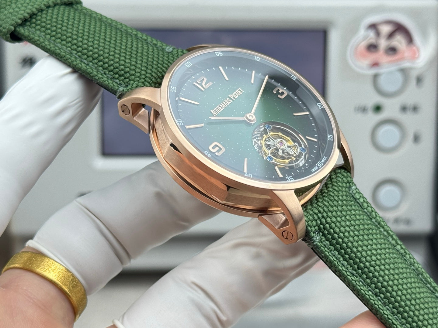 Audemars Piguet Code 11.59 Selfwinding Flying Tourbillon Green Dial Textile Strap