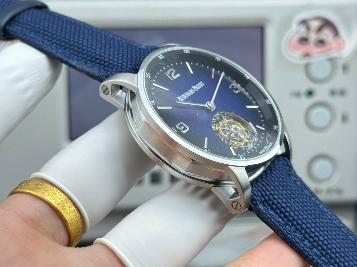 Audemars Piguet Code 11.59 Selfwinding Flying Tourbillon BLue Dial Textile Strap