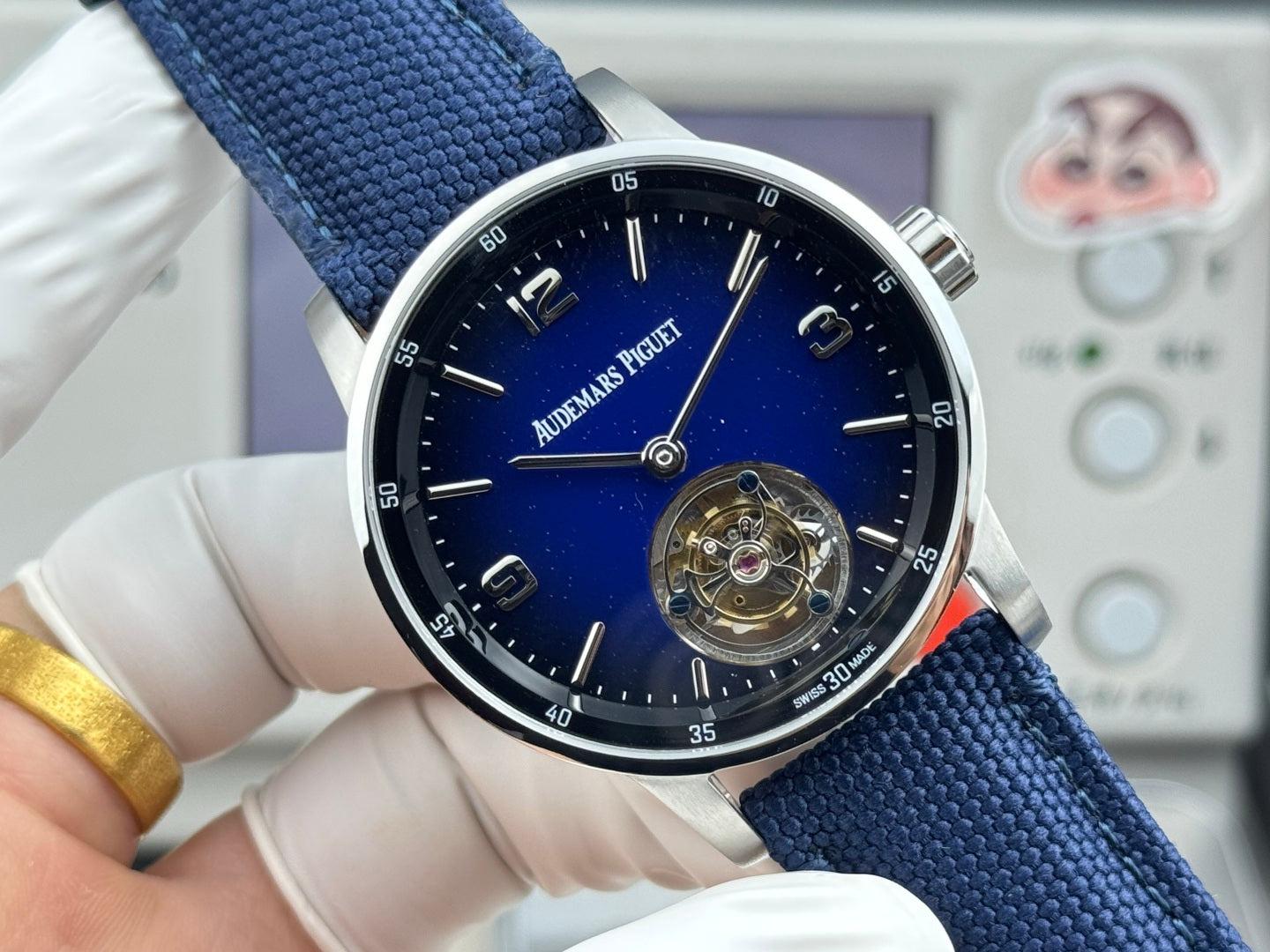 Audemars Piguet Code 11.59 Selfwinding Flying Tourbillon BLue Dial Textile Strap