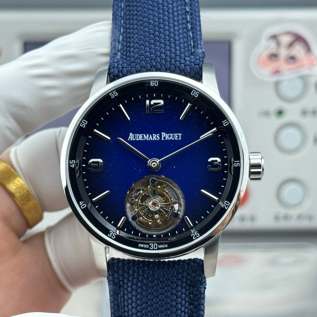 Audemars Piguet Code 11.59 Selfwinding Flying Tourbillon BLue Dial Textile Strap