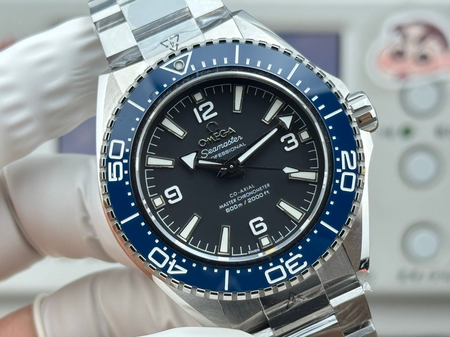 Omega Seamaster Planet Ocean 600M 42mm Steel/Blue Ceramic Black Dial Watch