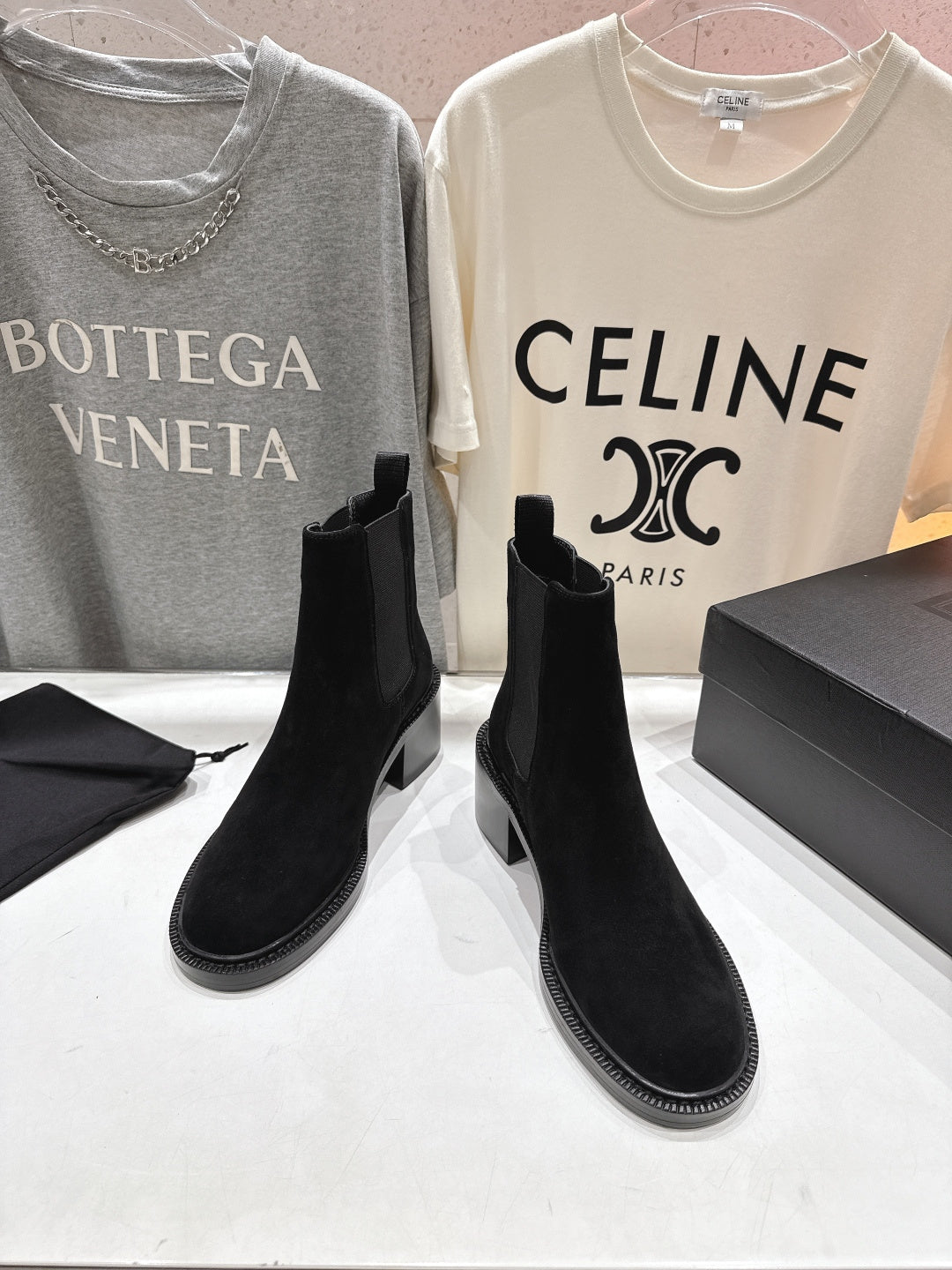 YSL 2025 Short Boot Black Suede 567581