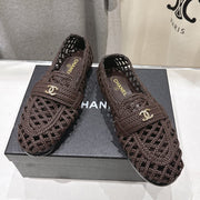 Channel 2026 Hand-Woven Loafers Chocolate Calfskin 896474