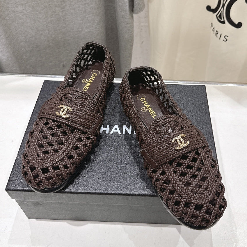 Channel 2026 Hand-Woven Loafers Chocolate Calfskin 896474