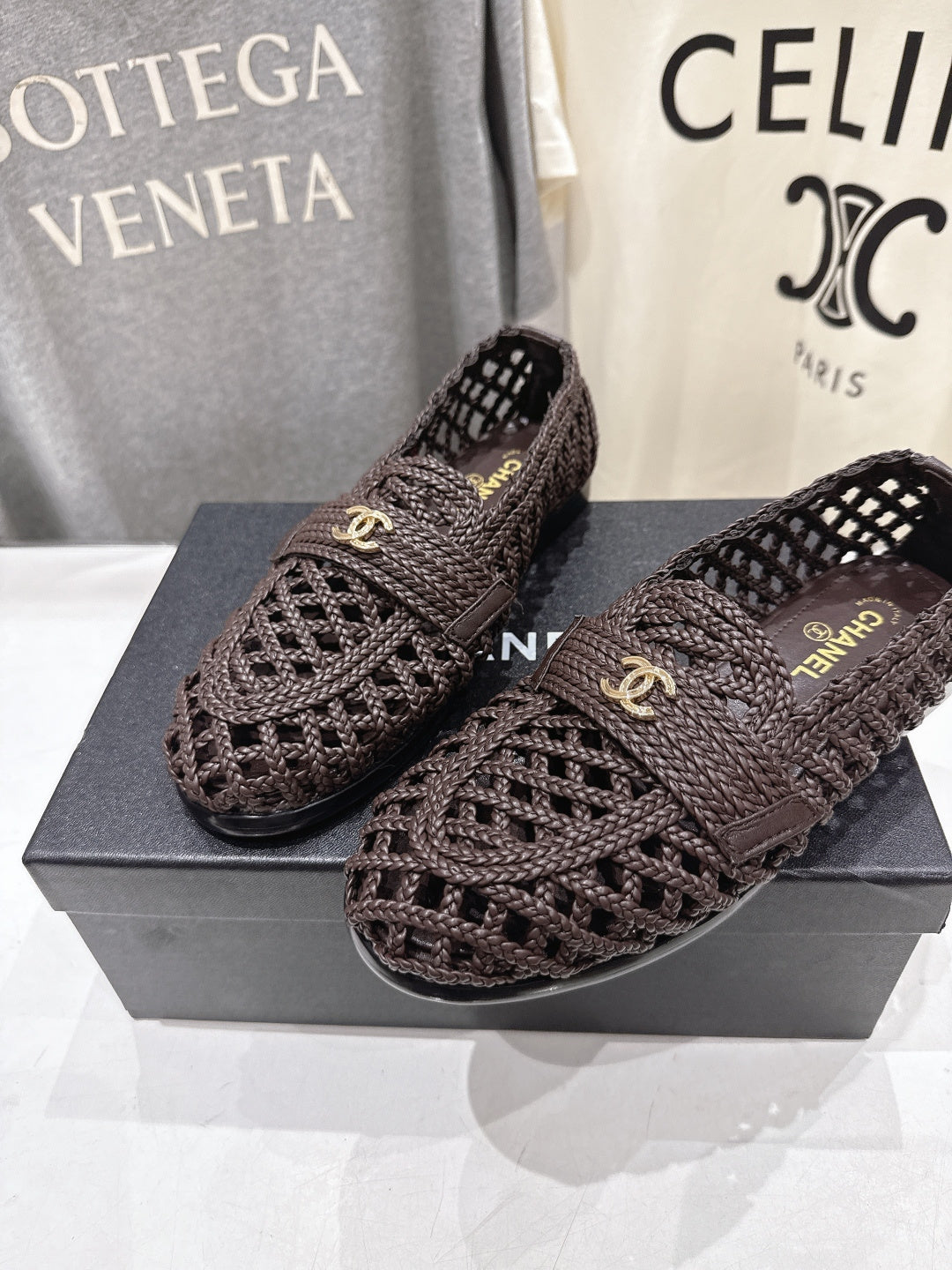 Channel 2026 Hand-Woven Loafers Chocolate Calfskin 896474
