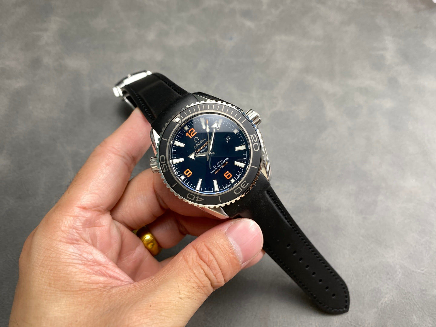 Omega Seamaster Planet Ocean 600M 45mm Black Rubber Strap Blue Dial