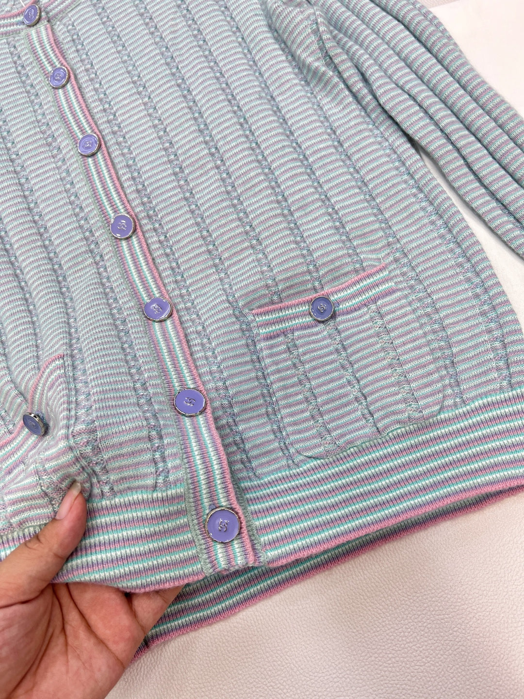 CC 25 Cardigan Grey Blue Cashmere 100003