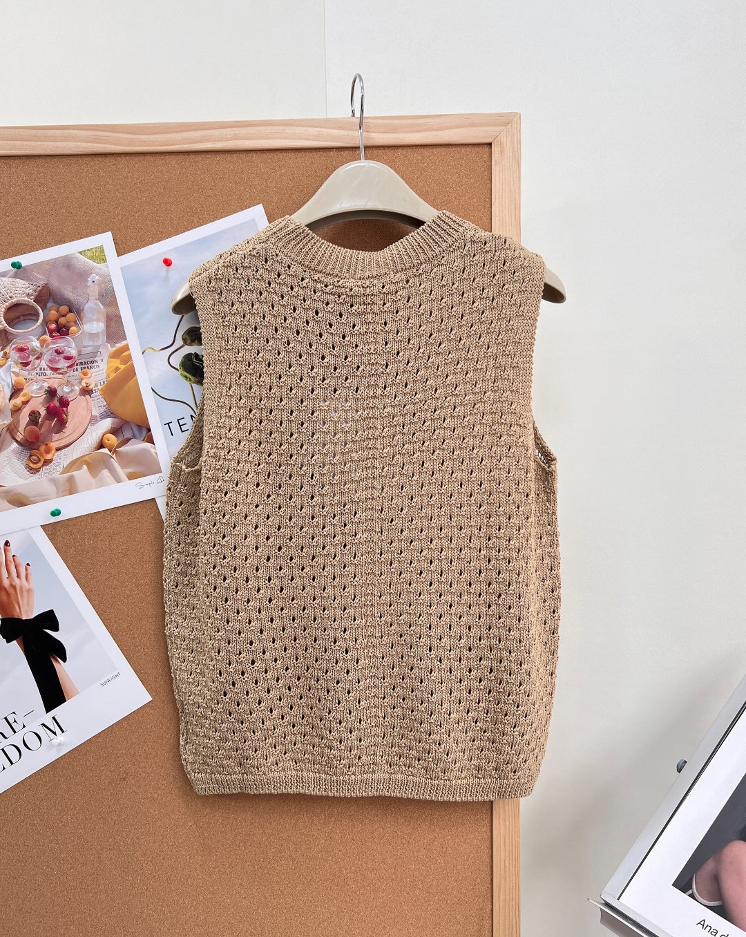 Chanel 2026 Hollow-out  Knit Vest Brown Cotton 293348