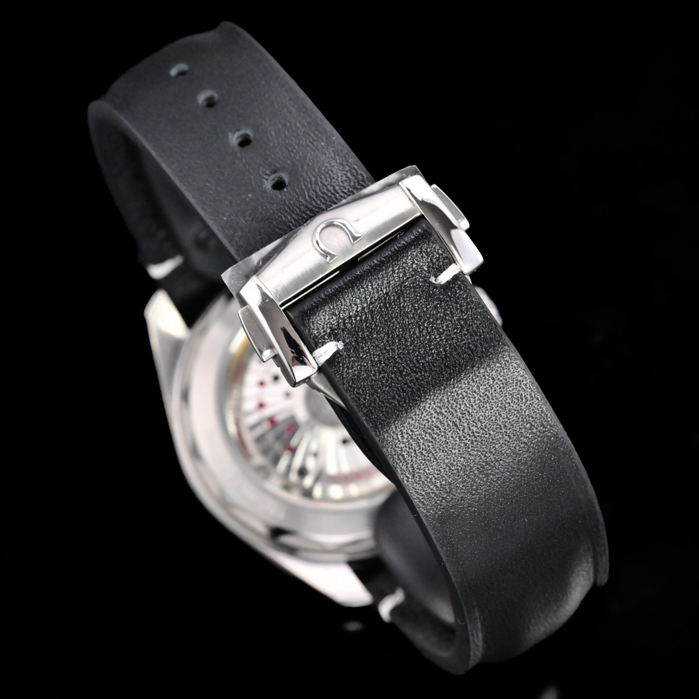 Omega Seamaster 150M Aqua Terra Observatory 39mm  Black Leather Strap