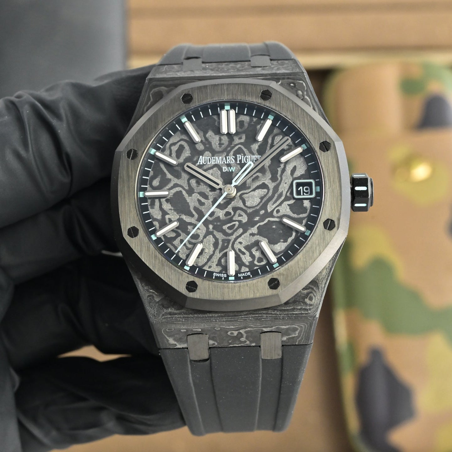 Audemars Piguet Royal Oak 41mm Custom Carbon Black Cloud Blue Dial