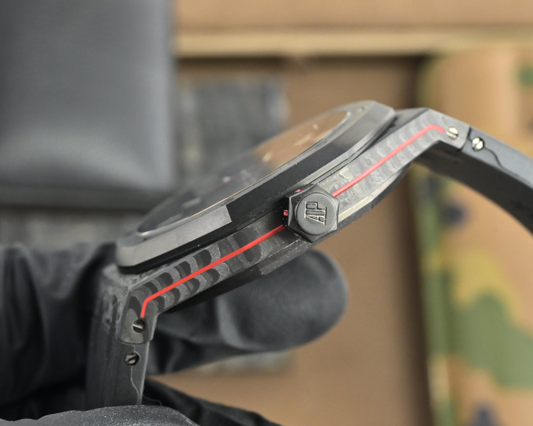 Audemars Piguet Royal Oak 41mm Custom Carbon Black Red Dial