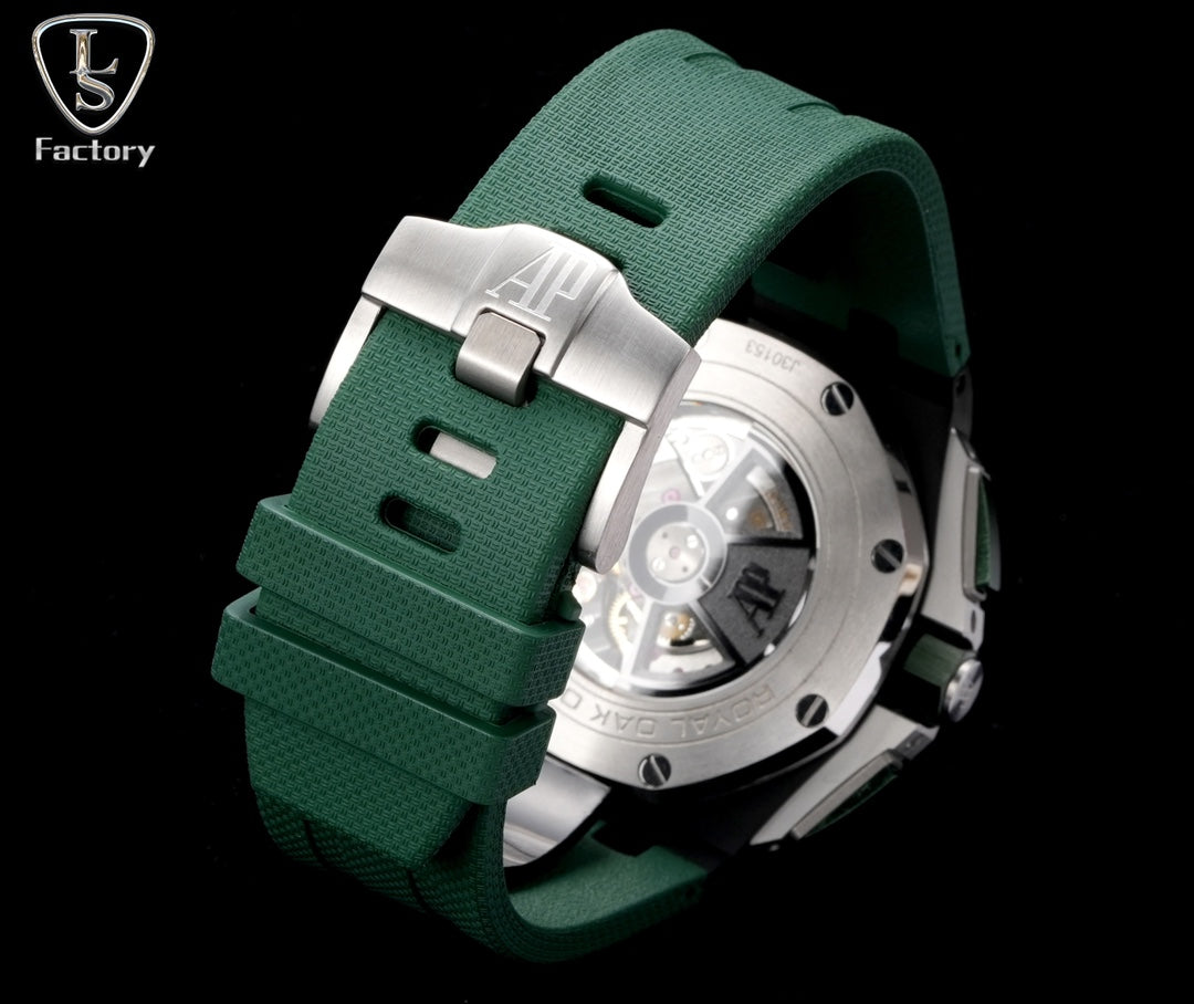 Audemars Piguet Royal Oak Offshore Chronograph 44mm Black Case Green Silver Dial