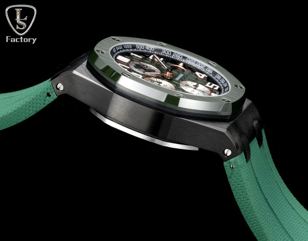 Audemars Piguet Royal Oak Offshore Chronograph 44mm Black Case Green Silver Dial