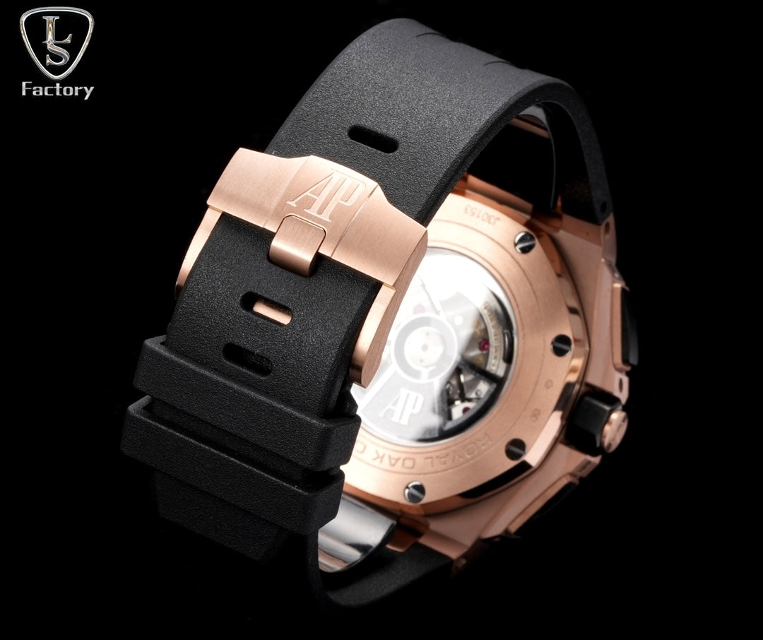 Audemars Piguet Royal Oak Offshore Chronograph 44mm Rose Gold Case Black Silver Dial