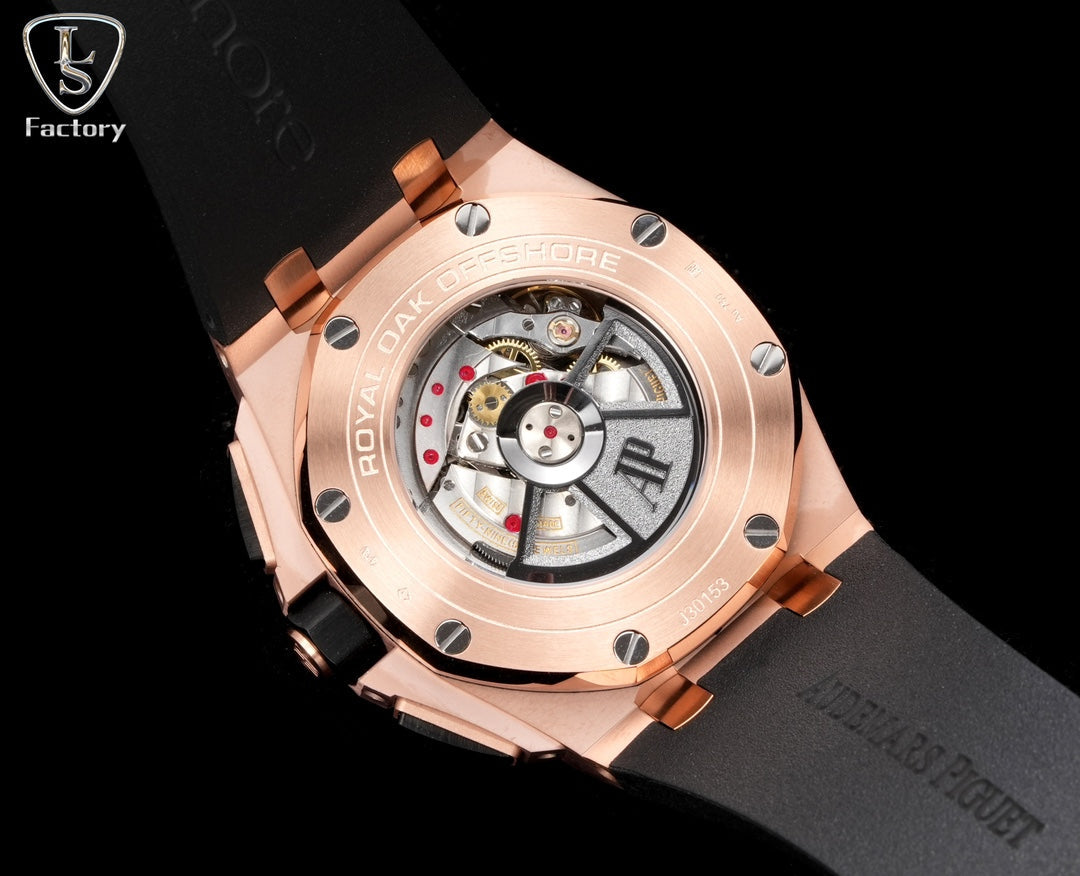 Audemars Piguet Royal Oak Offshore Chronograph 44mm Rose Gold Case Black Silver Dial