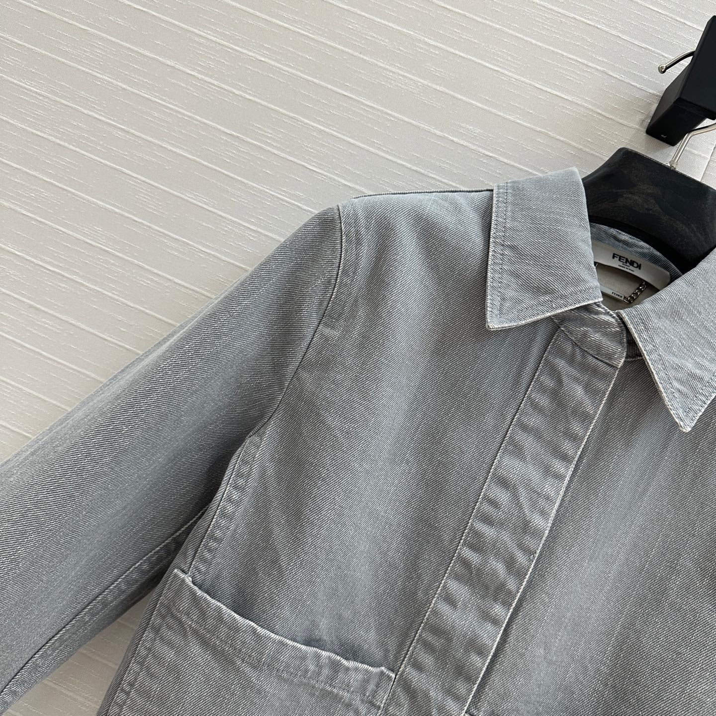 Fendi 25 Denim Jacket Gray Cotton