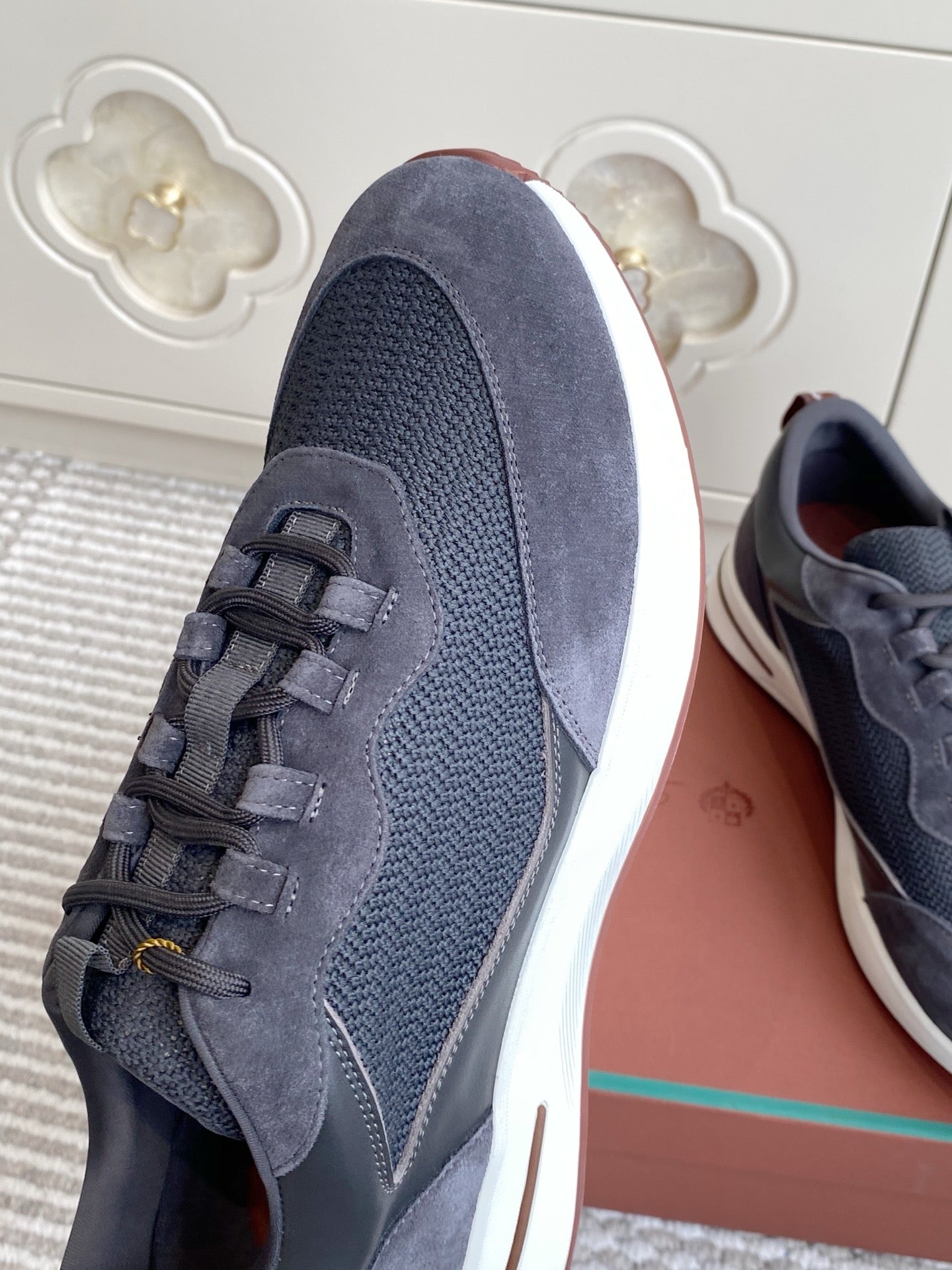 Loro Piana 2026 Week End Walk Sneaker Mesh Suede 934351