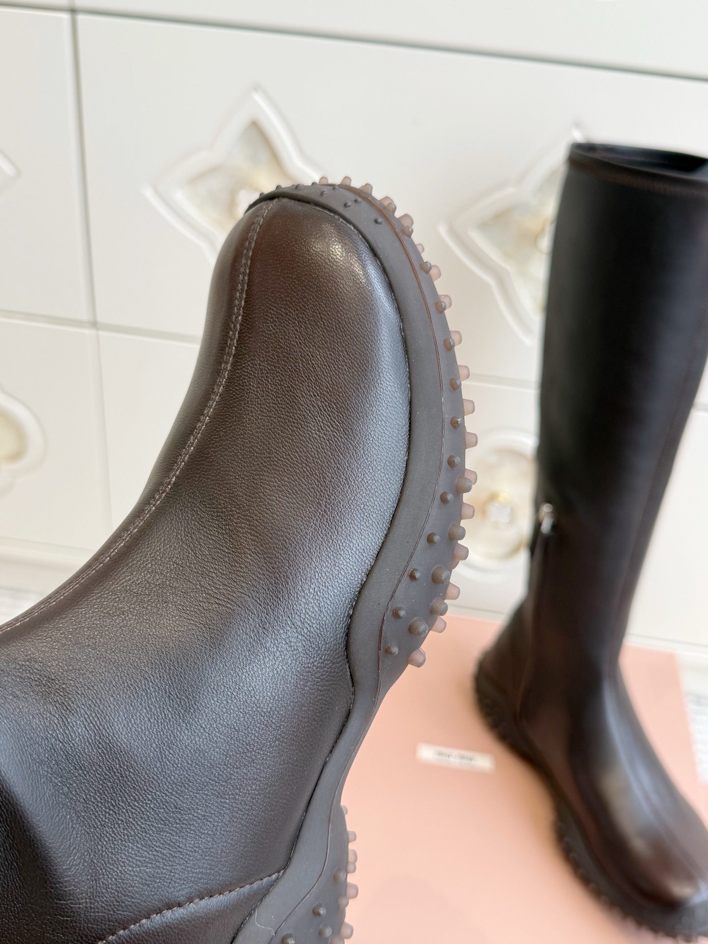 Miumiu 2026 Retro Sporty High-Top Stretch Boots Sheepskin 955678