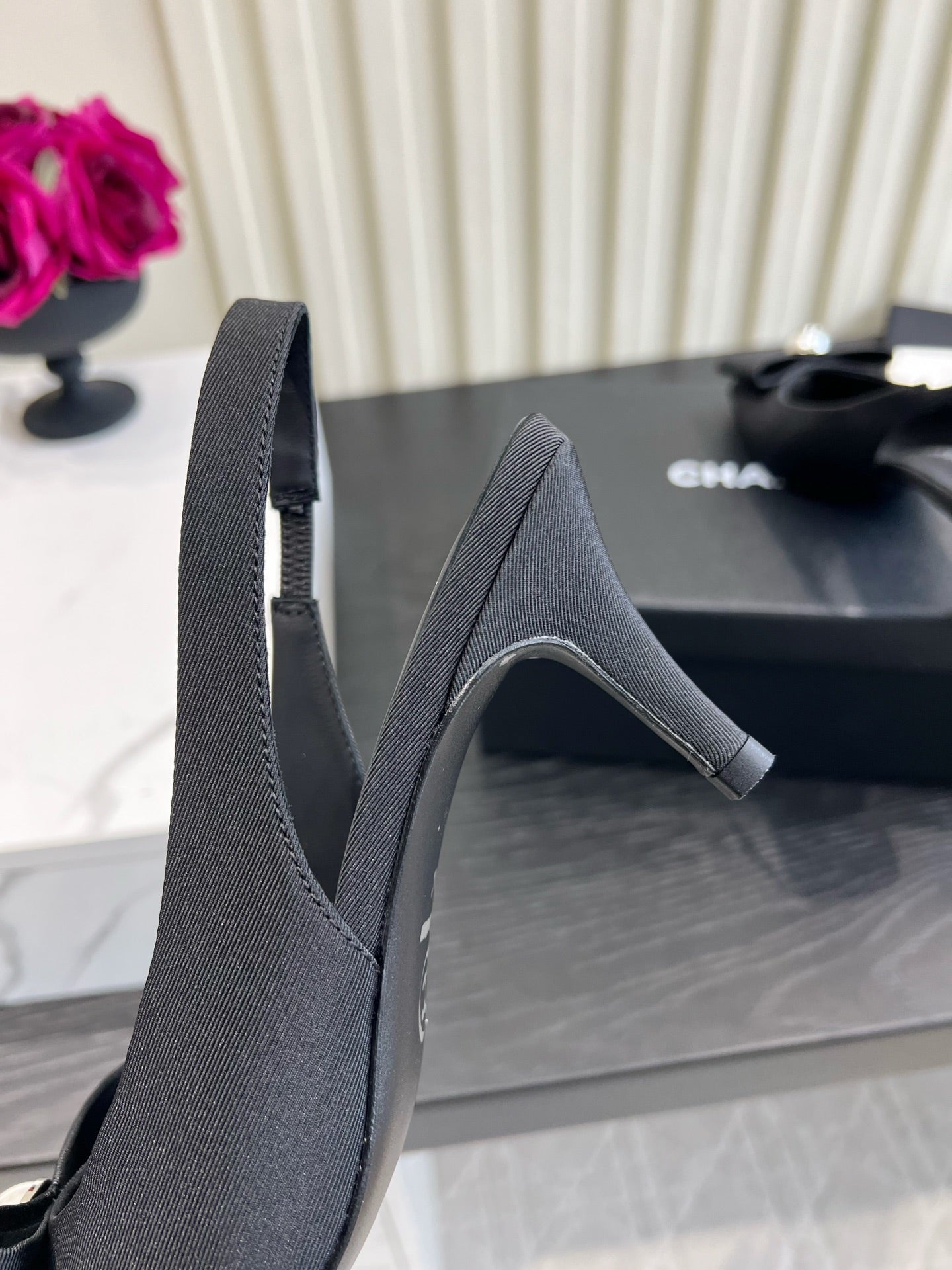 Chanel 2026 High Heels Sandals 60mm Black Cloth 977144