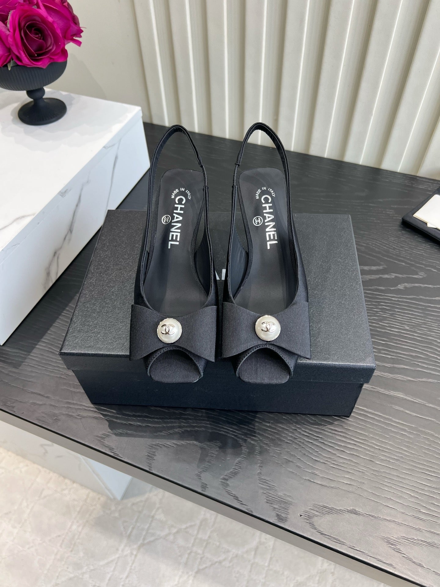 Chanel 2026 High Heels Sandals 60mm Black Cloth 977144