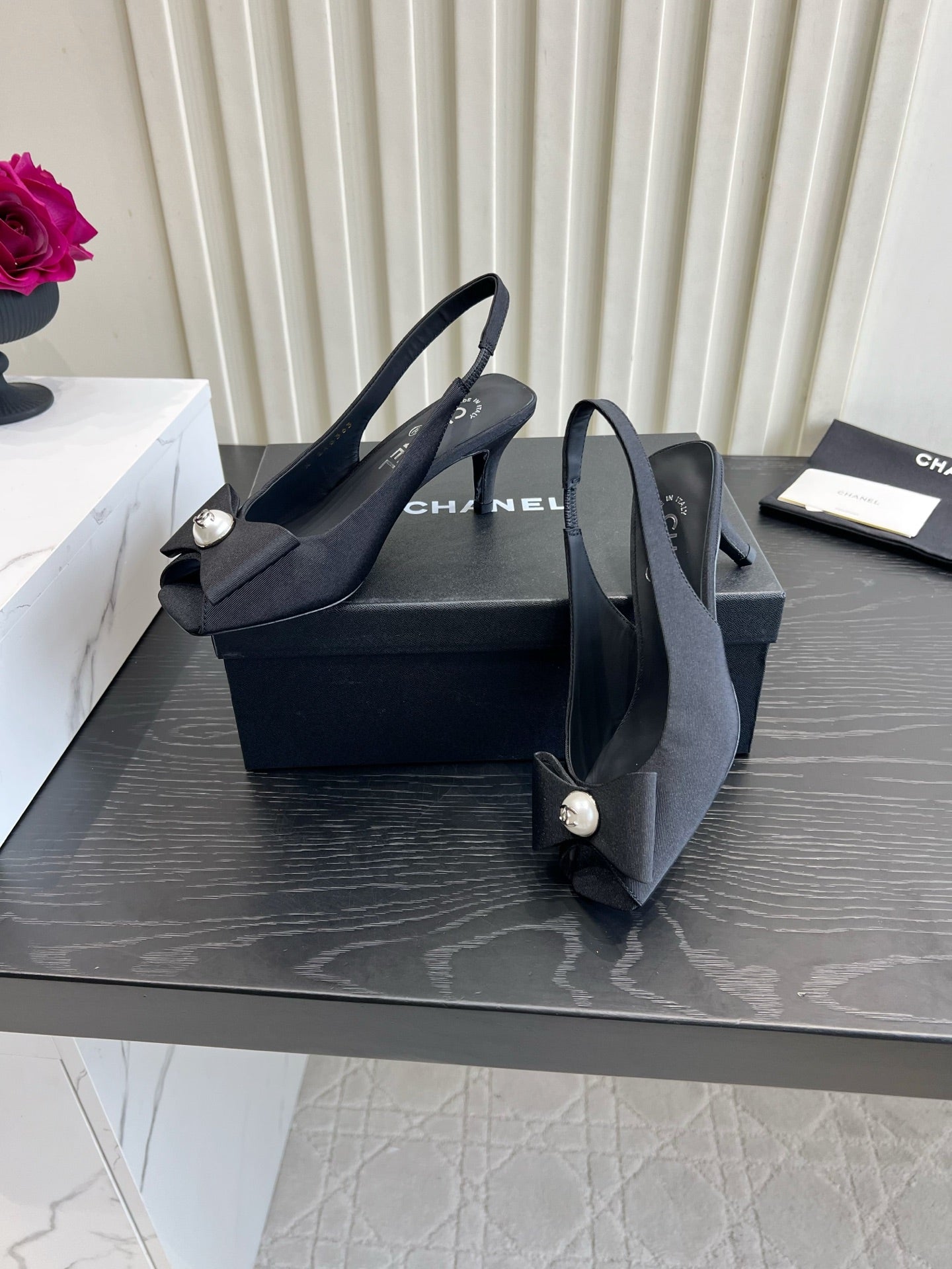 Chanel 2026 High Heels Sandals 60mm Black Cloth 977144