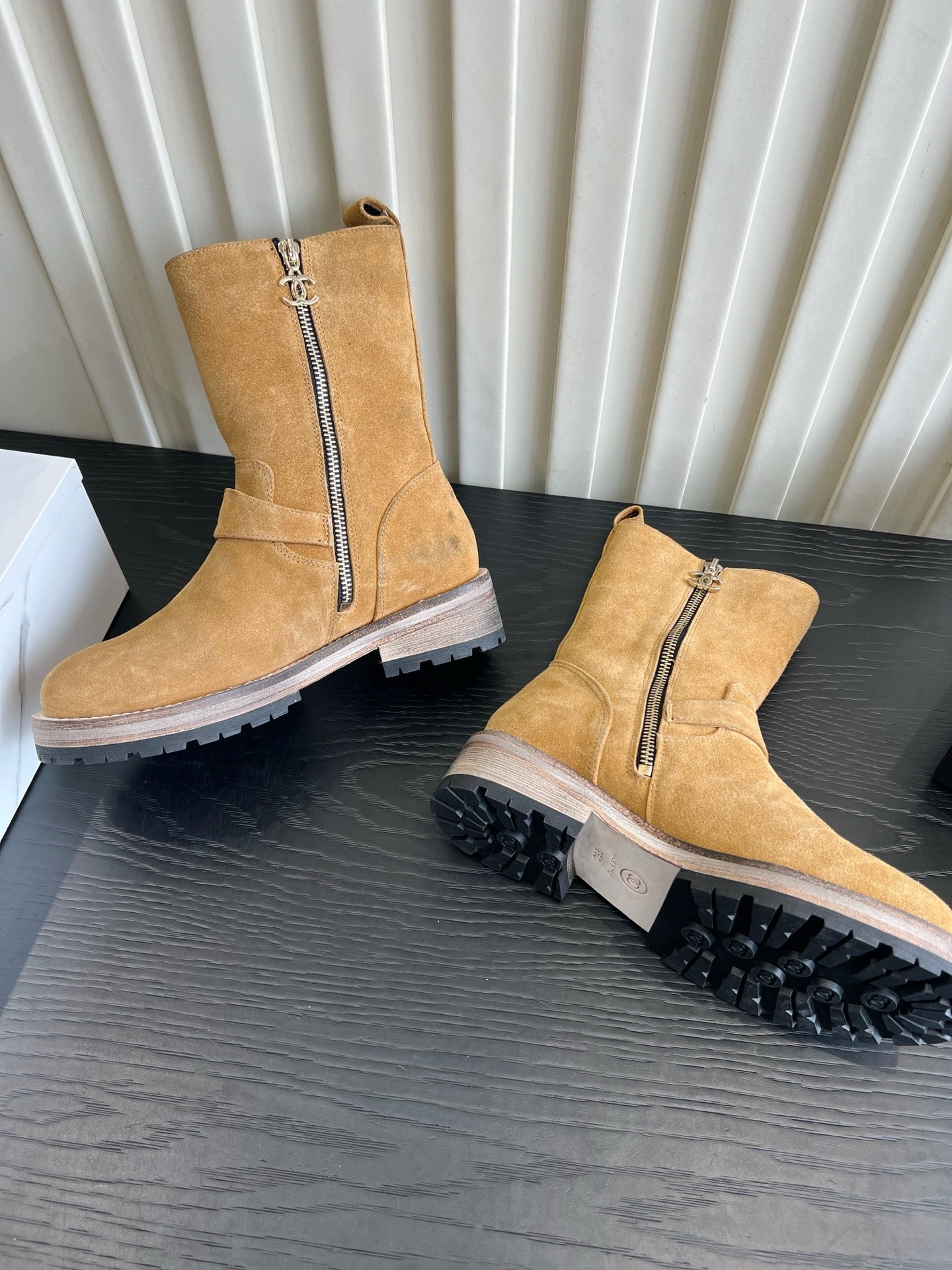 Chanel 2026 Mid-Calf Boots Suede Cowhide 977204