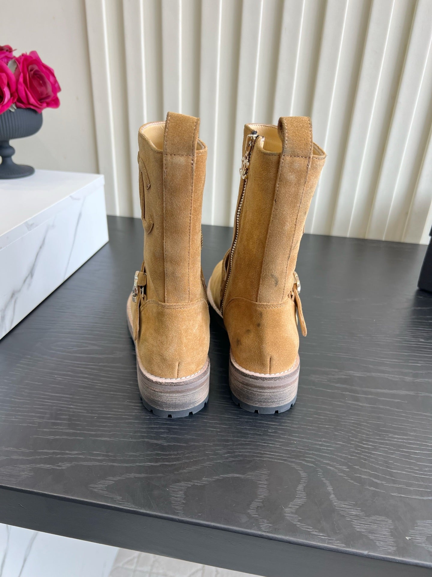 Chanel 2026 Mid-Calf Boots Suede Cowhide 977204