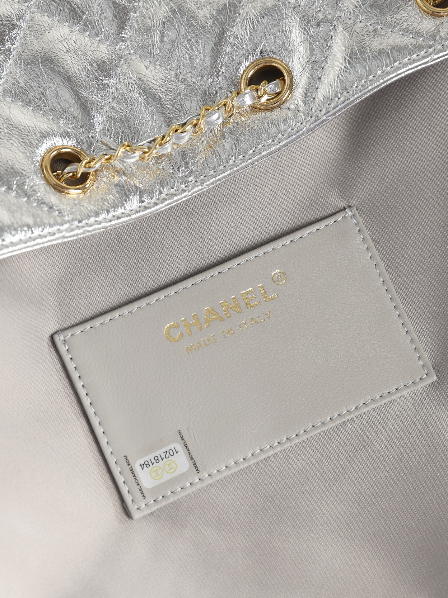 Chanel 2026 Hobo Bag 40cm Silver and Gold Mettalic Leather