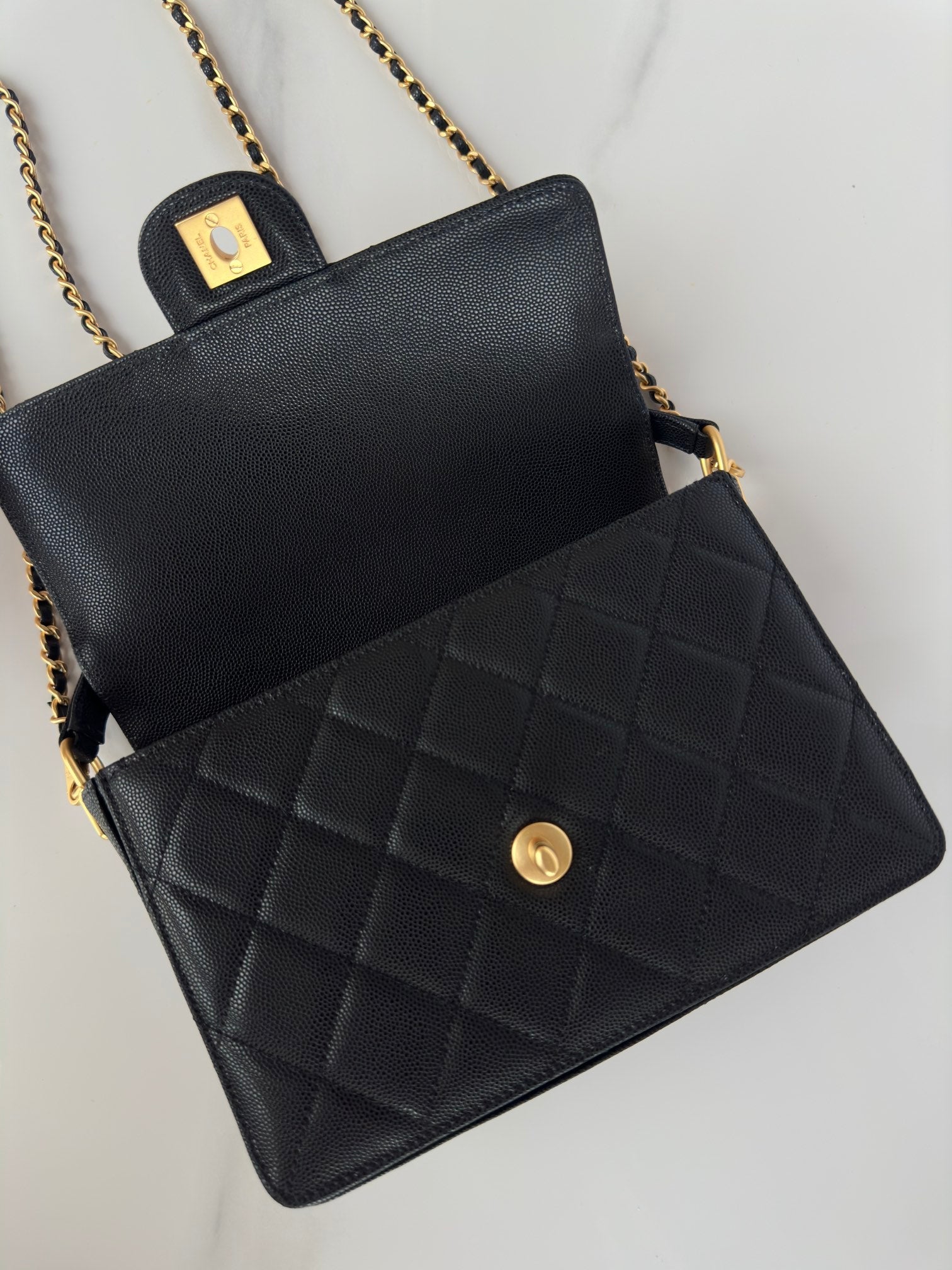 Chanel 2026 Flap Bag with Top Handle Gum-grain Cowhide