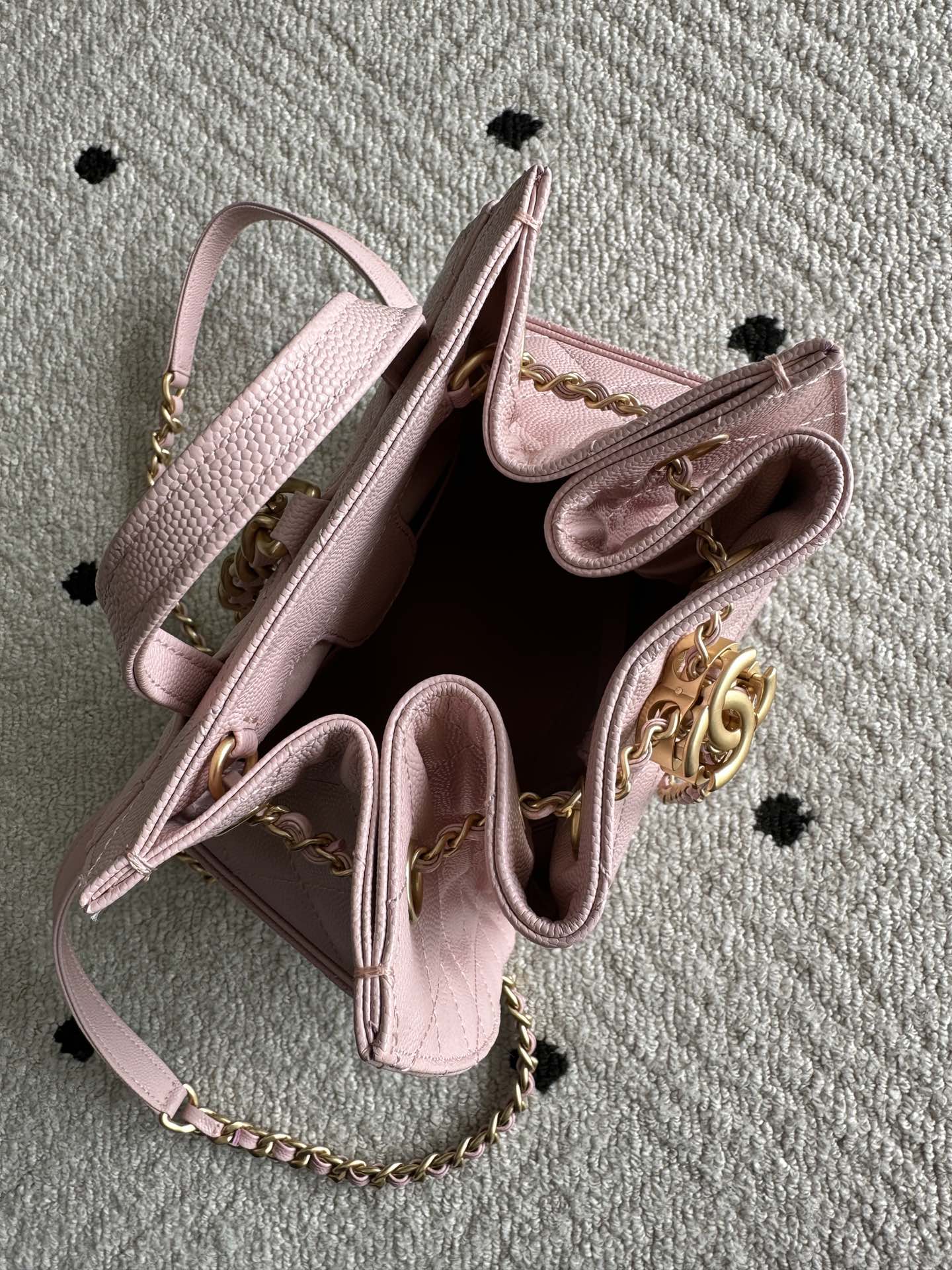 Chanel 2025 Backpack 23cm Pink Grained Calfskin 318275