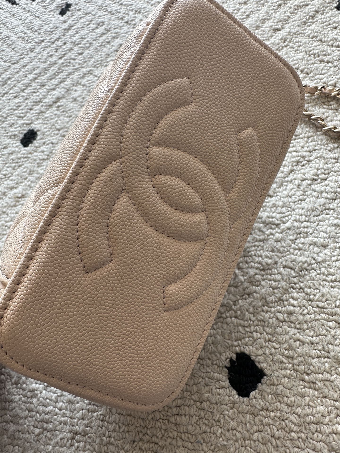 Chanel 2025 Vanity 17cm Bag Light Beige Caviar Leather 320296