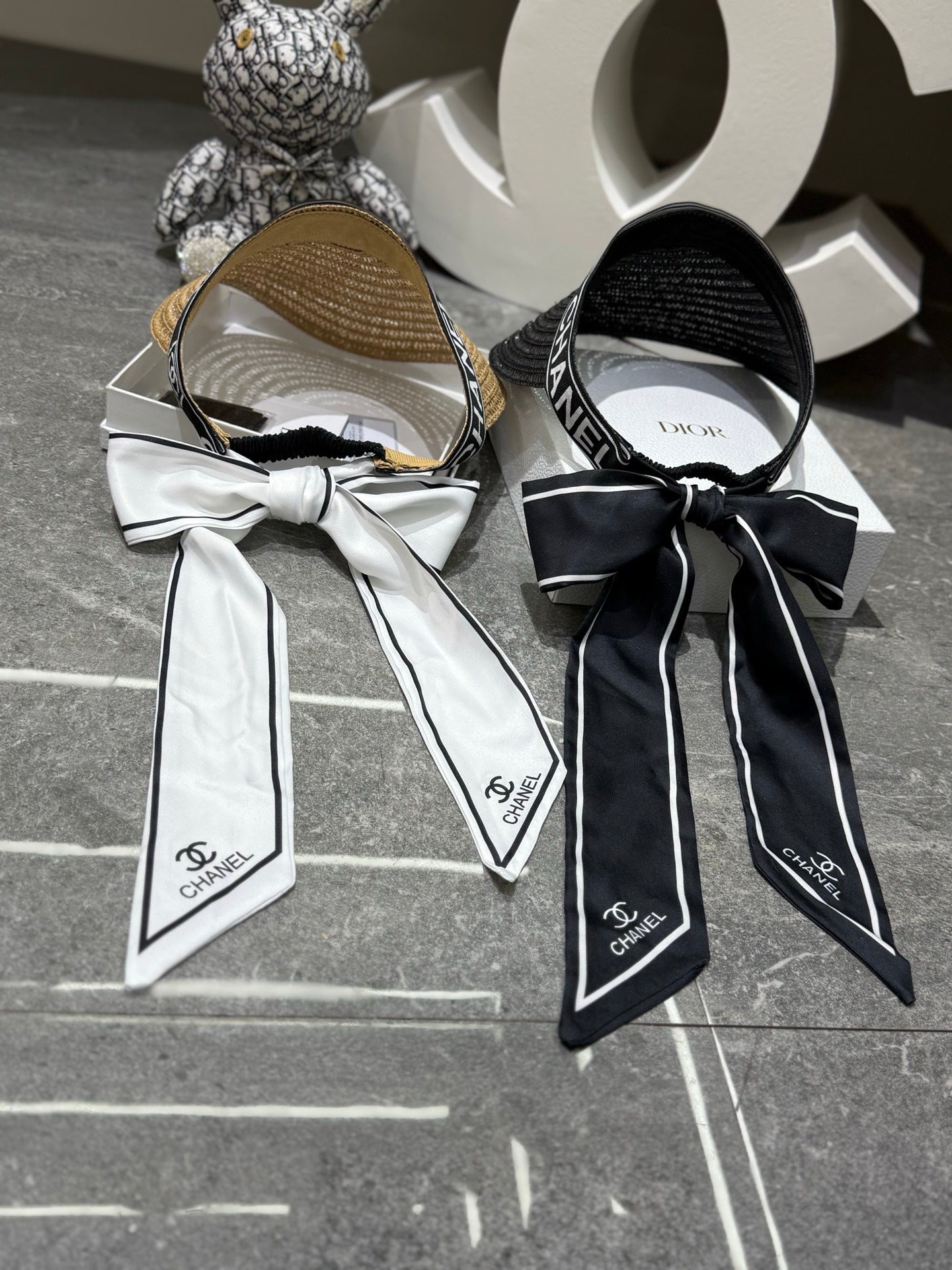 Chanel Visor Hat With Bow Detail 280793