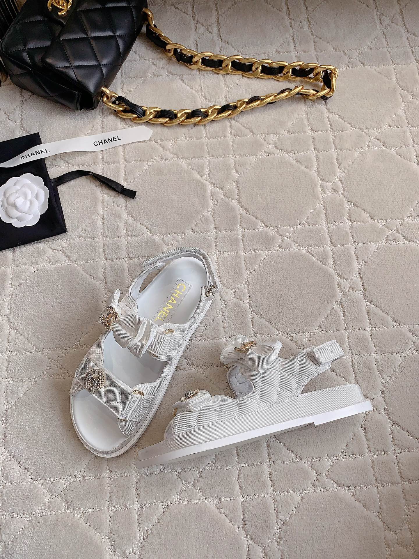 Chanel 2026 Camellia Sandals Fabric 977449