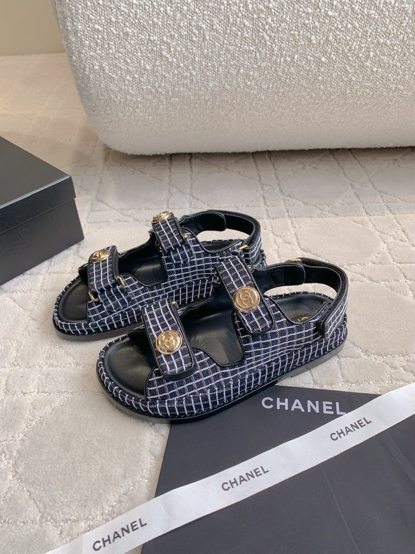 Chanel 2026 Velcro Sandals Fabric 977384