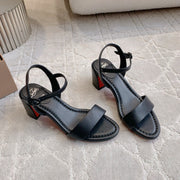 CL Simple Sandals Black Sheepskin 328455