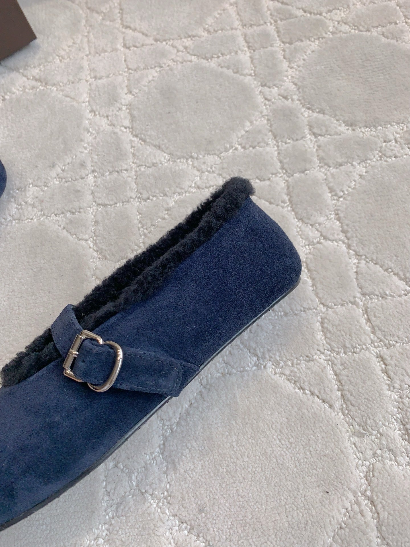 Alaia 2025 Ballet Flat Blue Suede Wool 557376