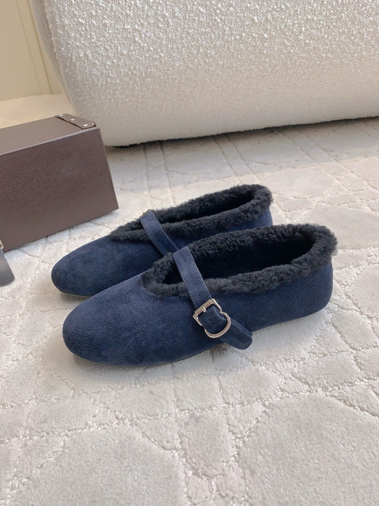 Alaia 2025 Ballet Flat Blue Suede Wool 557376